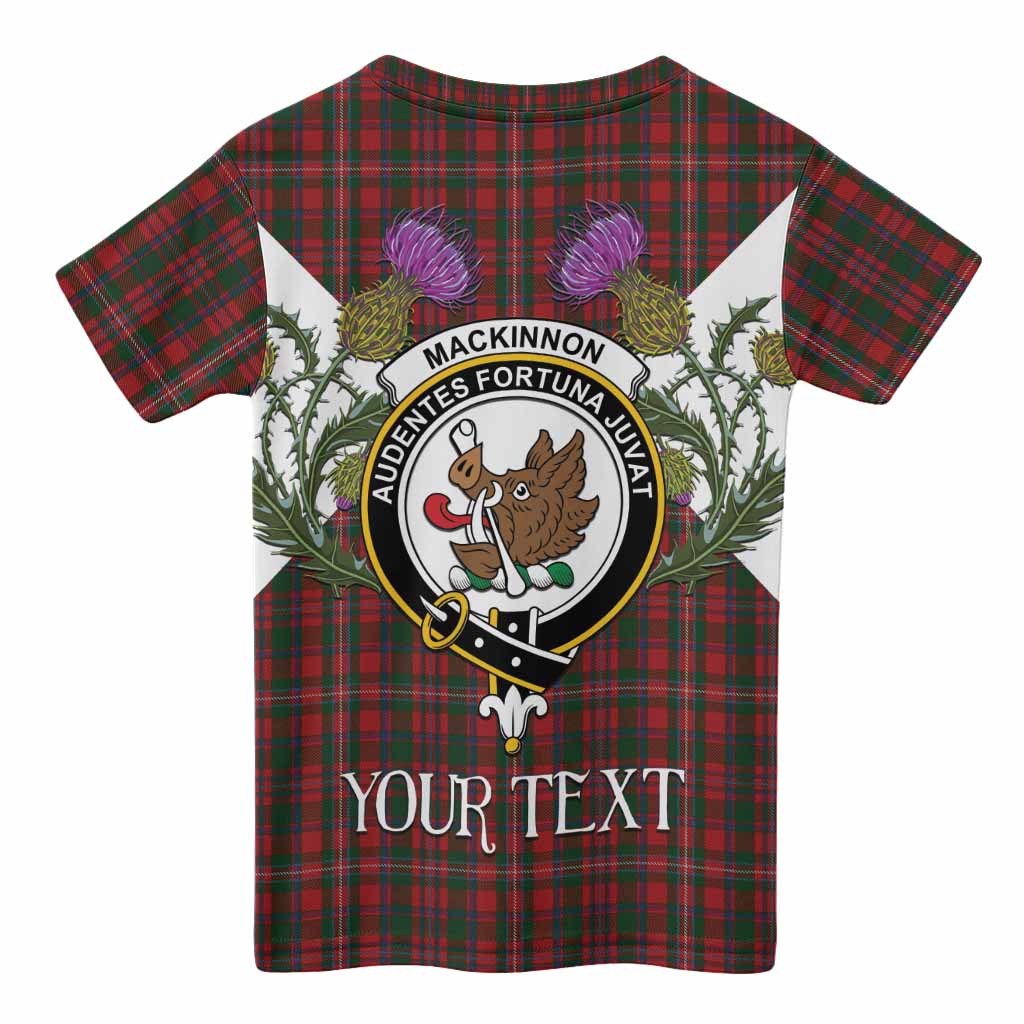 MacKinnon (McKinnon) Tartan Family Crest Kid T-shirt Scottish Burns Night Thistle Floral