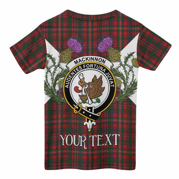 MacKinnon (McKinnon) Tartan Family Crest Kid T-shirt Scottish Burns Night Thistle Floral