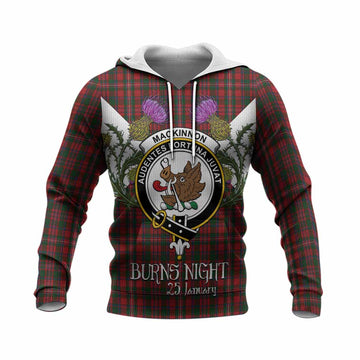 MacKinnon (McKinnon) Tartan Family Crest Knitted Hoodie Scottish Burns Night Thistle Floral