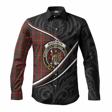 MacKinnon (McKinnon) Tartan Family Crest Long Sleeve Button Shirts Celtic Scottish Thistle Floral