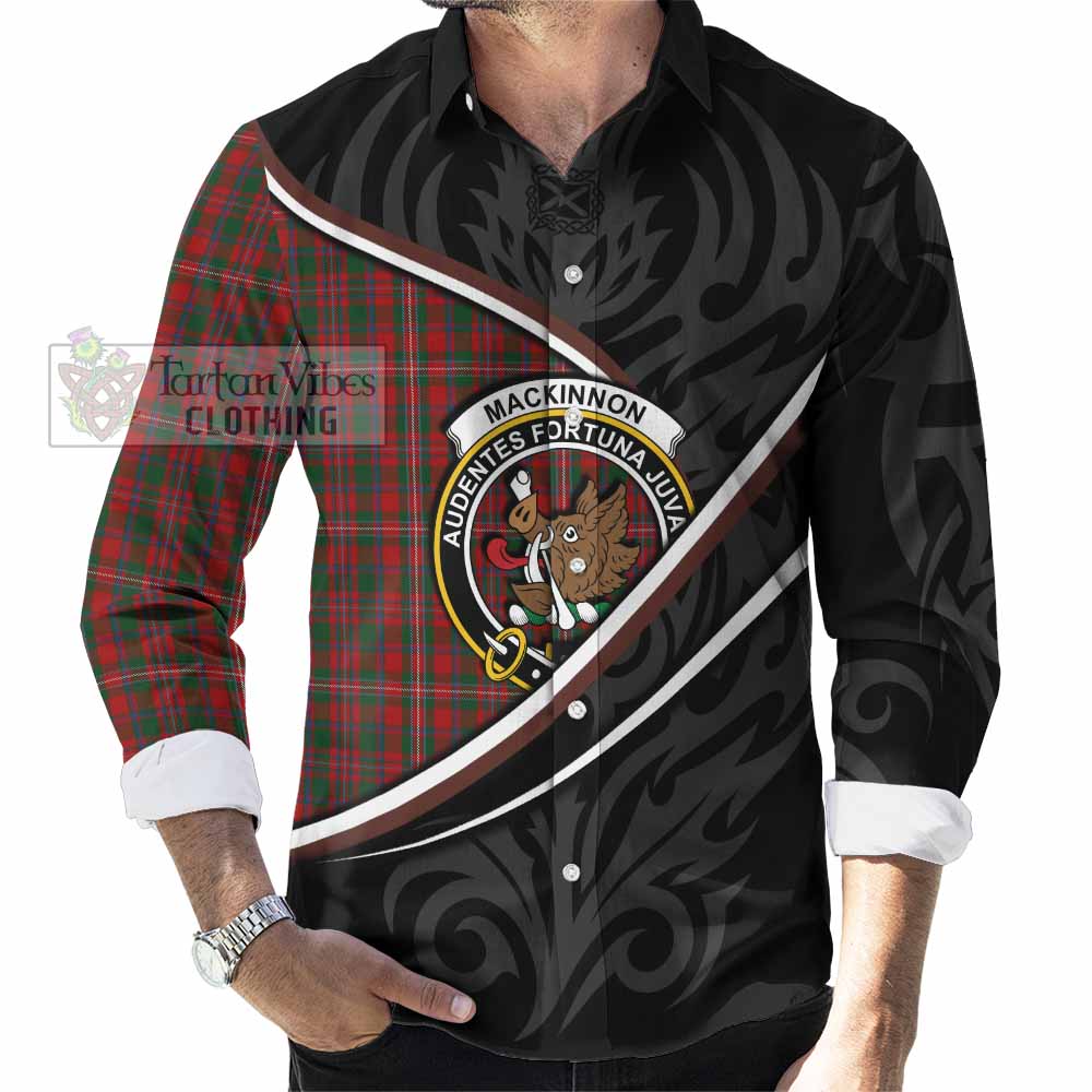 MacKinnon (McKinnon) Tartan Family Crest Long Sleeve Button Shirts Celtic Scottish Thistle Floral - Tartan Vibes Clothing