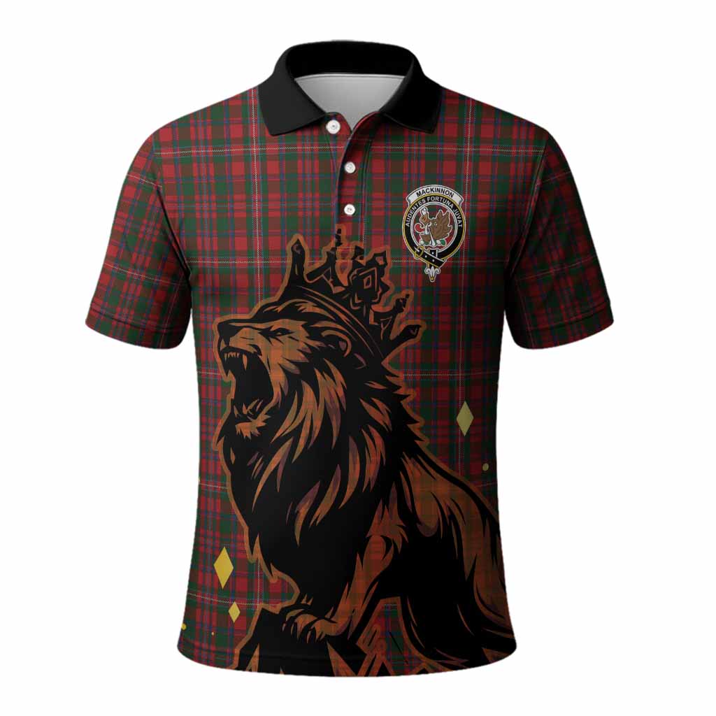 MacKinnon (McKinnon) Tartan Family Crest Polo Shirt Crowned Lion Roaring