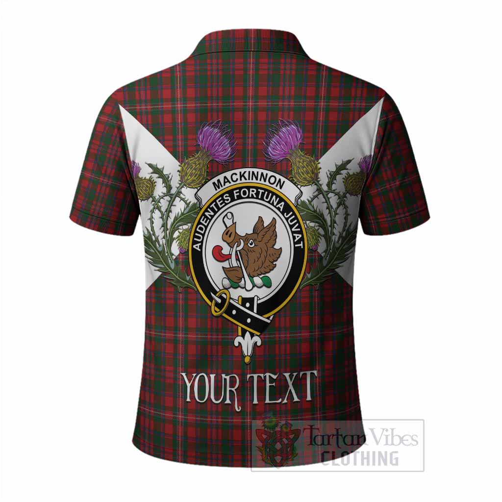 MacKinnon (McKinnon) Tartan Family Crest Polo Shirt Scottish Burns Night Thistle Floral