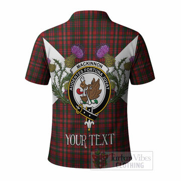 MacKinnon (McKinnon) Tartan Family Crest Polo Shirt Scottish Burns Night Thistle Floral