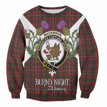 MacKinnon (McKinnon) Tartan Family Crest Sweatshirt Scottish Burns Night Thistle Floral
