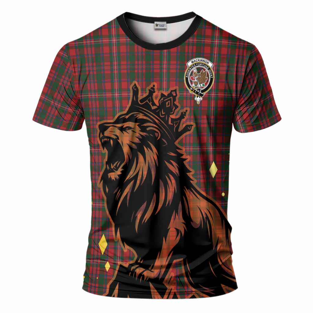 MacKinnon (McKinnon) Tartan Family Crest T-Shirt Crowned Lion Roaring