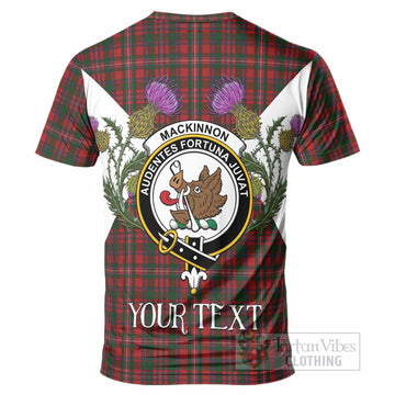MacKinnon (McKinnon) Tartan Family Crest T-Shirt Scottish Burns Night Thistle Floral