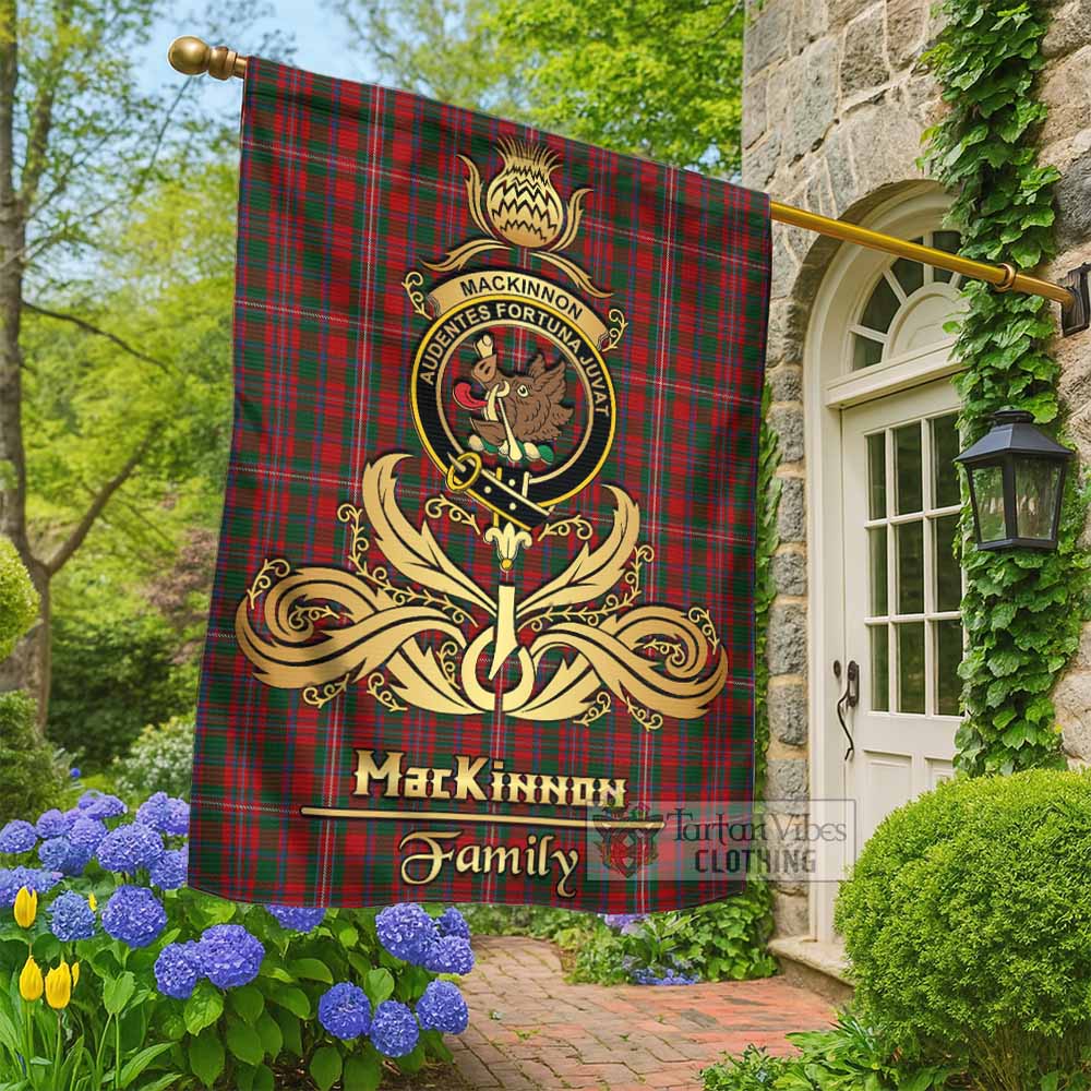 MacKinnon (McKinnon) Tartan Garden Flag with Highland Thistle Cherish Family Crest Style - Tartan Vibes Clothing