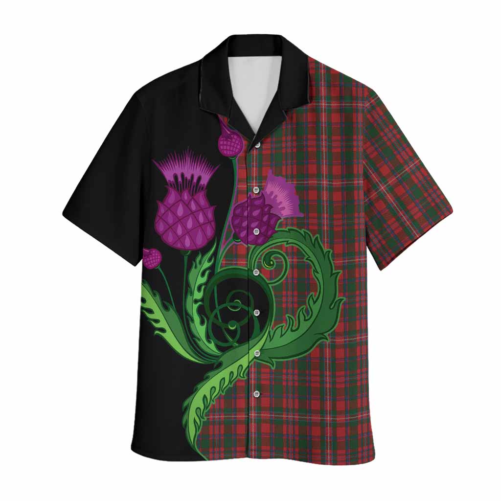 MacKinnon (McKinnon) Tartan Hawaiian Shirt Traditional Scottish Thistle