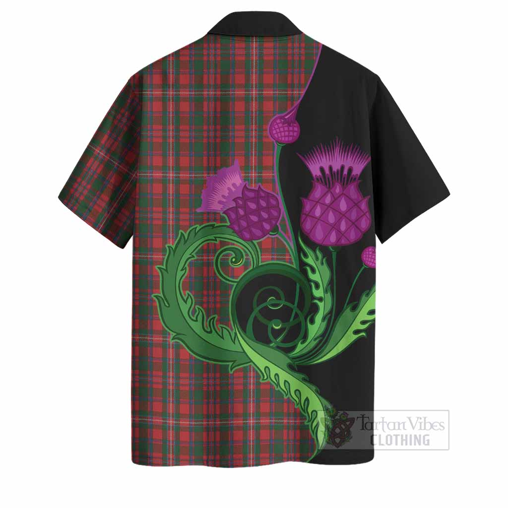 MacKinnon (McKinnon) Tartan Hawaiian Shirt Traditional Scottish Thistle