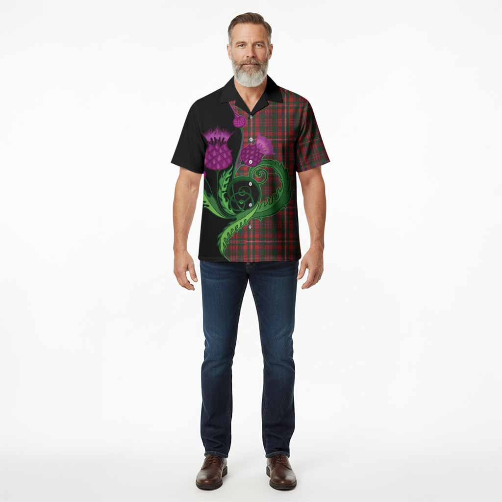 MacKinnon (McKinnon) Tartan Hawaiian Shirt Traditional Scottish Thistle