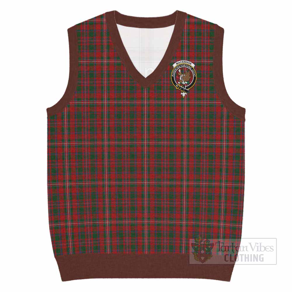 MacKinnon (McKinnon) Tartan Knitted V-Neck Vest with Family Crest - Tartan Vibes Clothing