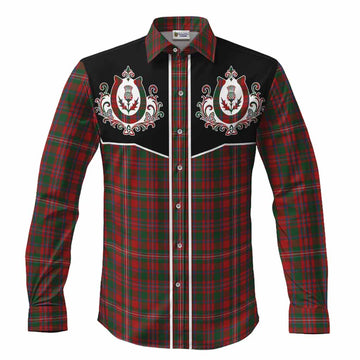 MacKinnon (McKinnon) Tartan Long Sleeve Button Shirts Horseshoe Ornament Men's Shirt S - Tartan Vibes Clothing