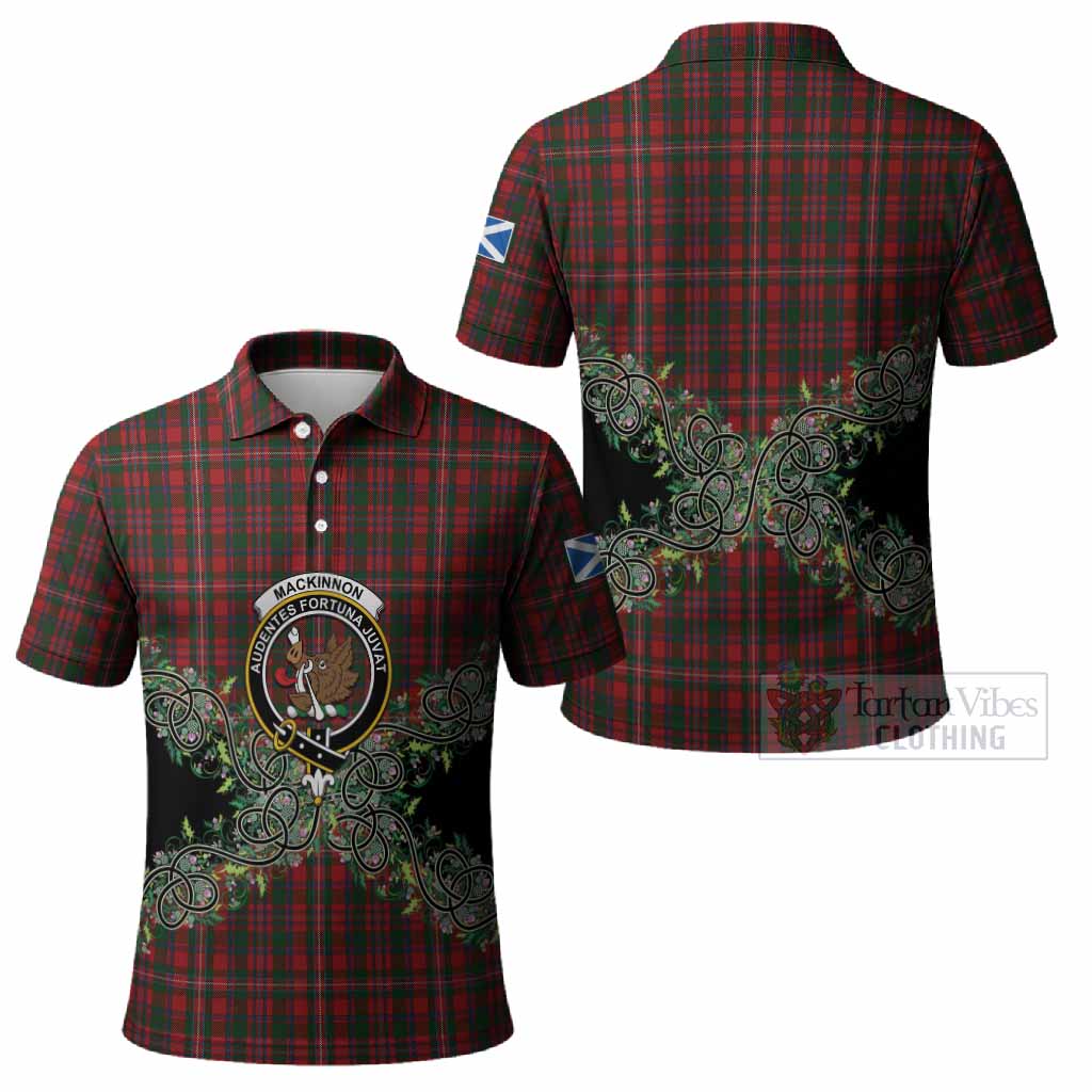 MacKinnon (McKinnon) Tartan Polo Shirt Thistle Scottish Spirit