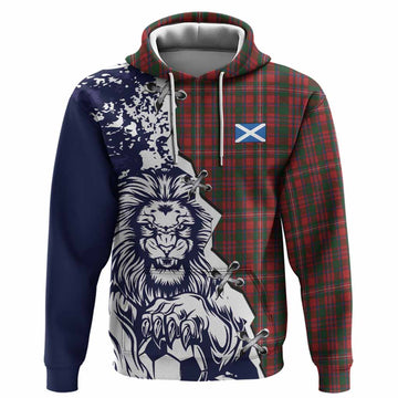 MacKinnon (McKinnon) Tartan Scottish Hoodie Angry Lion With Soccer Ball Style