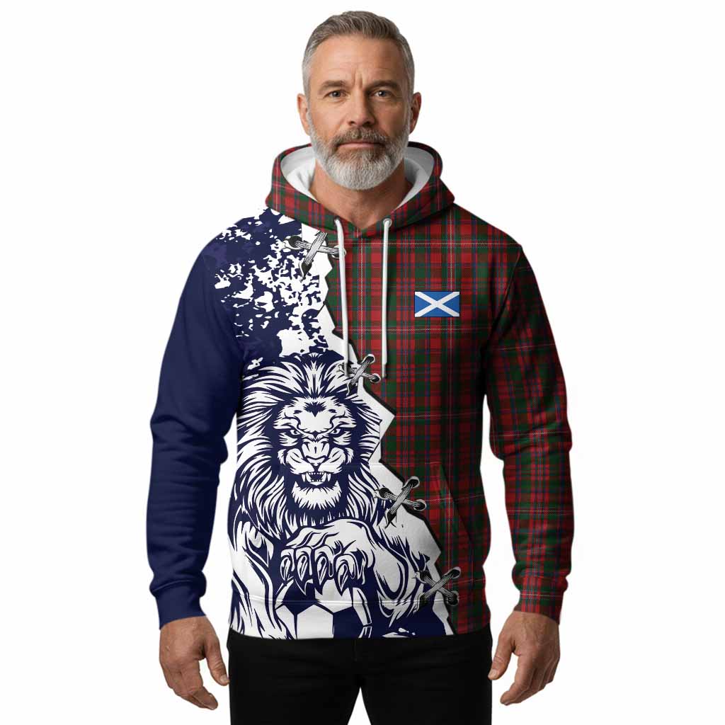 MacKinnon (McKinnon) Tartan Scottish Hoodie Angry Lion With Soccer Ball Style