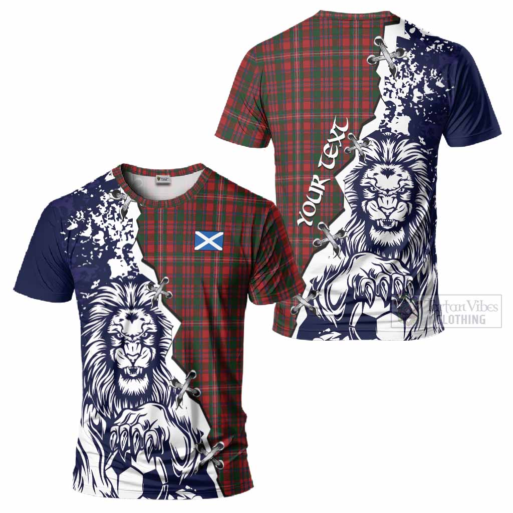 MacKinnon (McKinnon) Tartan Scottish T-Shirt Angry Lion With Soccer Ball Style