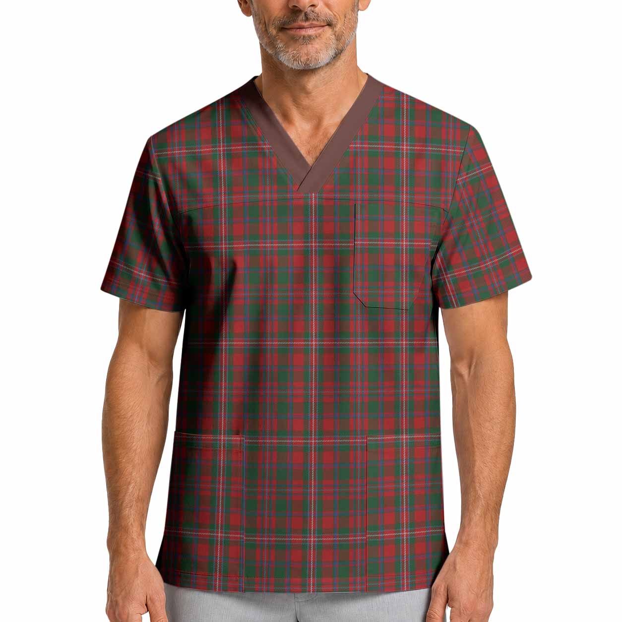 MacKinnon (McKinnon) Tartan Scrub Top XL - Tartan Vibes Clothing