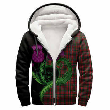 MacKinnon (McKinnon) Tartan Sherpa Hoodie Traditional Scottish Thistle