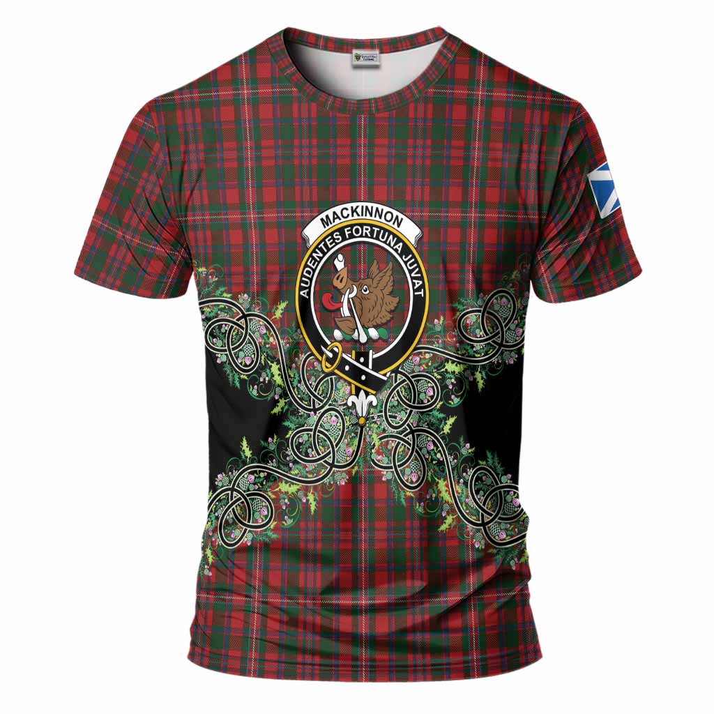 MacKinnon (McKinnon) Tartan T-Shirt Thistle Scottish Spirit
