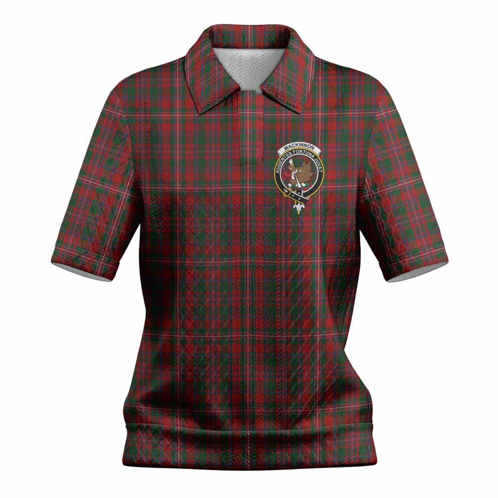MacKinnon (McKinnon) Tartan Women’s Polo Sweater Top with Family Crest