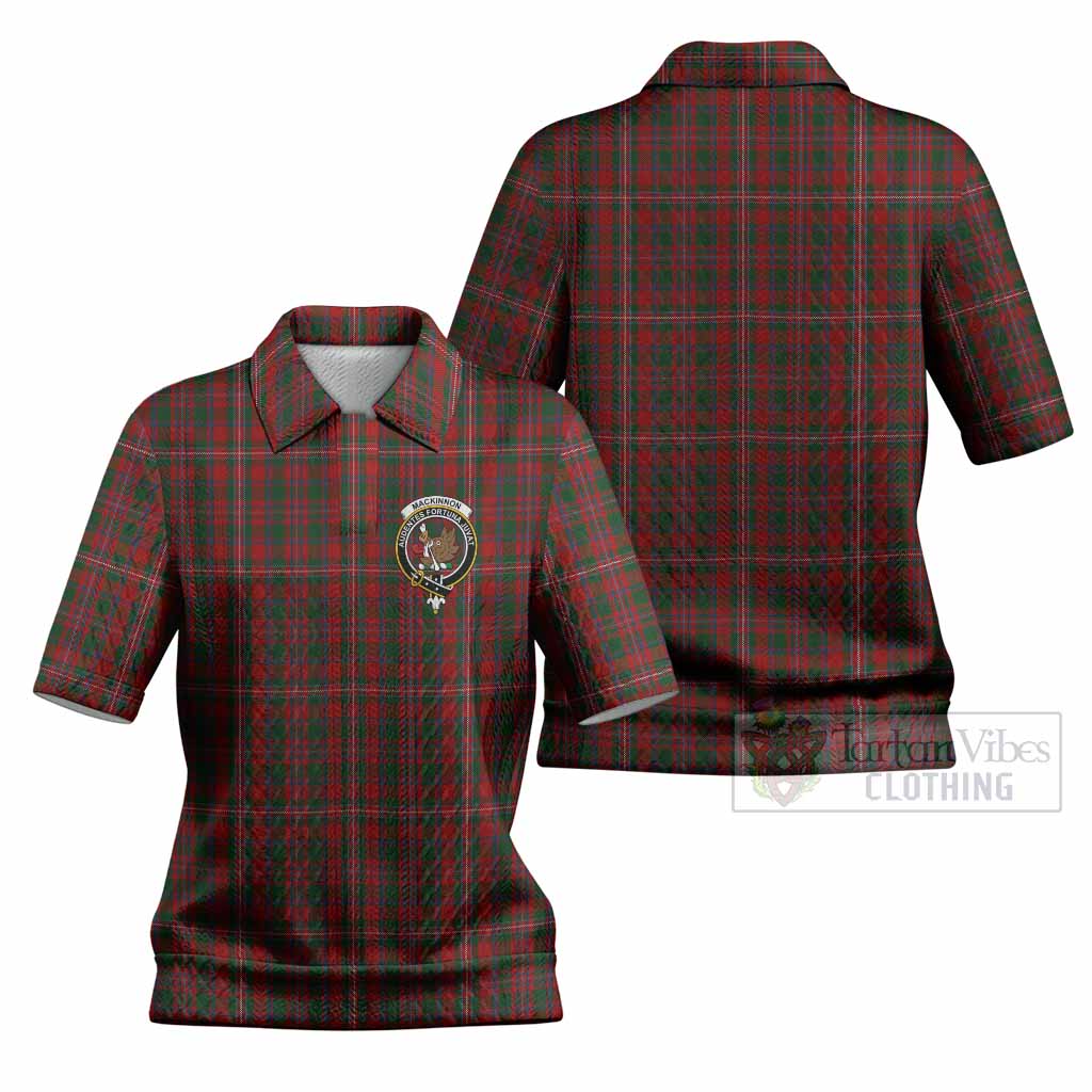 MacKinnon (McKinnon) Tartan Women’s Polo Sweater Top with Family Crest