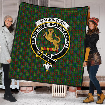 MacKintosh Hunting Tartan Quilt with Family Crest