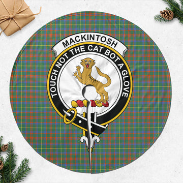 MacKintosh Hunting Ancient Tartan Christmas Tree Skirt with Family Crest