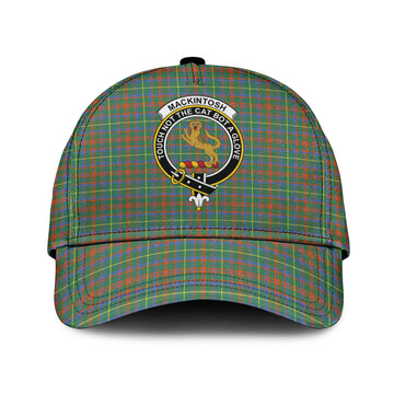MacKintosh Hunting Ancient Tartan Classic Cap with Family Crest