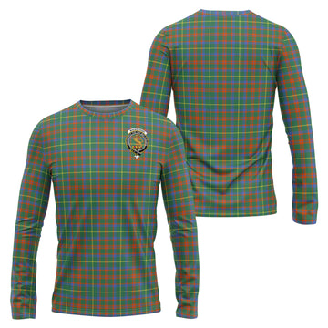 MacKintosh Hunting Ancient Tartan Long Sleeve T-Shirt with Family Crest