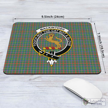 MacKintosh Hunting Ancient Tartan Mouse Pad with Family Crest