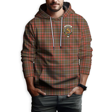 MacKintosh Hunting Weathered Tartan Hoodie with Family Crest