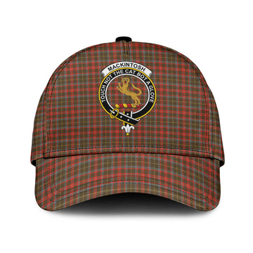 MacKintosh Hunting Weathered Tartan Classic Cap with Family Crest