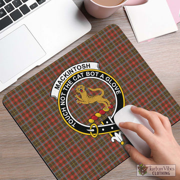 MacKintosh Hunting Weathered Tartan Mouse Pad with Family Crest