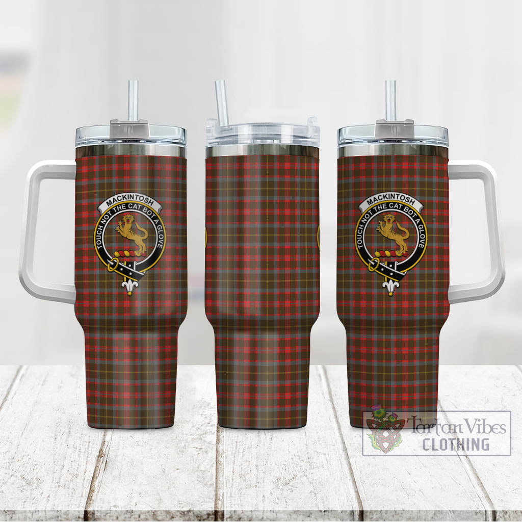Tartan Vibes Clothing MacKintosh Hunting Weathered Tartan and Family Crest Tumbler with Handle