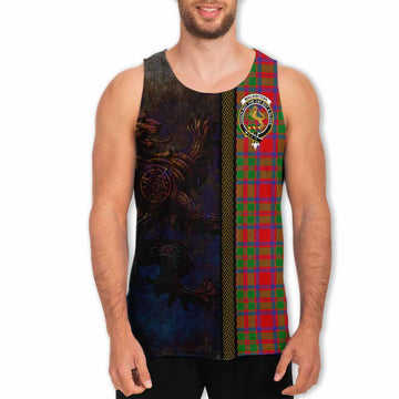 Tartan Vibes Clothing MacKintosh (McKintosh) Tartan Family Crest Men's Tank Top Alba Gu Brath Be Brave Lion Ancient Style