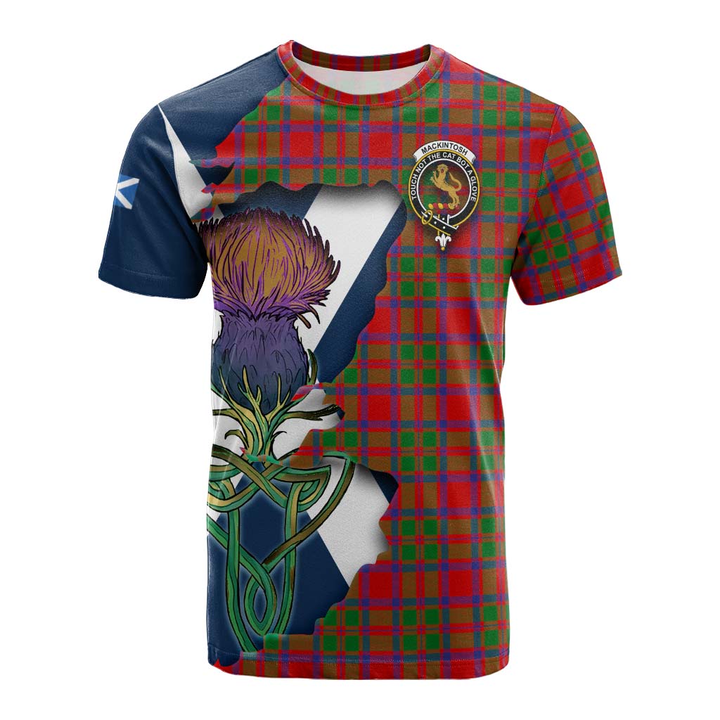 Tartan Vibes Clothing MacKintosh (McKintosh) Tartan Family Crest Cotton T-shirt Scottish Thistle Celtic Inspired