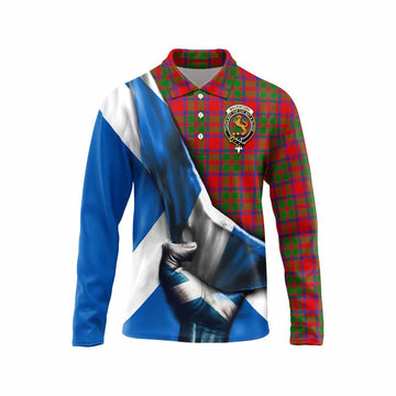Tartan Vibes Clothing MacKintosh (McKintosh) Tartan Long Sleeve Polo Shirt with Family Crest Scotland Patriotic Style