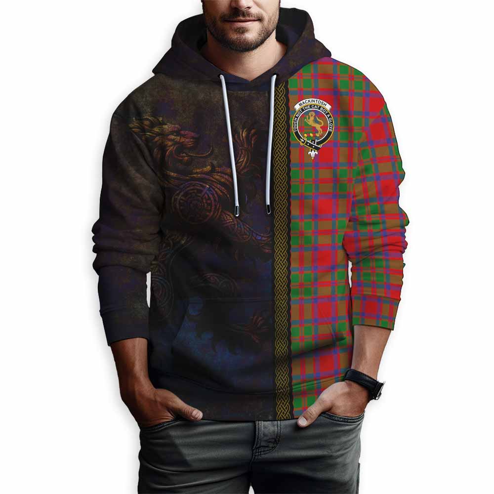 Tartan Vibes Clothing MacKintosh (McKintosh) Tartan Family Crest Hoodie Alba Gu Brath Be Brave Lion Ancient Style