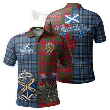 Tartan Vibes Clothing MacKintosh (McKintosh) Tartan Polo Shirt Happy St. Andrew's Day Half Tartan Style
