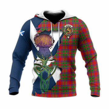 Tartan Vibes Clothing MacKintosh (McKintosh) Tartan Family Crest Knitted Hoodie Scottish Thistle Celtic Inspired