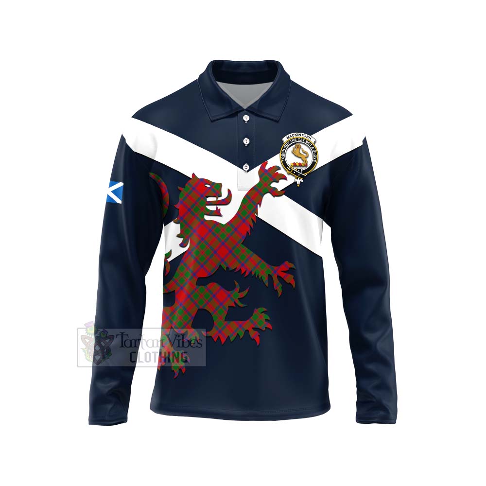Tartan Vibes Clothing MacKintosh (McKintosh) Tartan Lion Rampant Long Sleeve Polo Shirt – Proudly Display Your Heritage with Alba Gu Brath and Clan Name