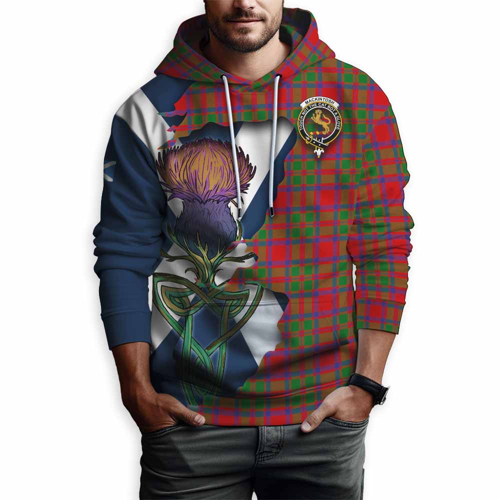 Tartan Vibes Clothing MacKintosh (McKintosh) Tartan Family Crest Hoodie Scottish Thistle Celtic Inspired