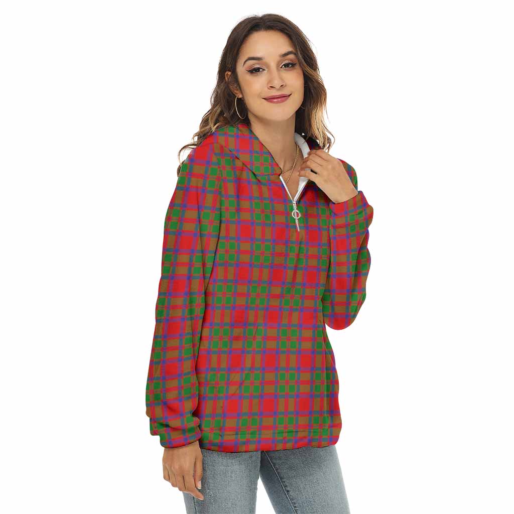 Tartan Vibes Clothing MacKintosh (McKintosh) Tartan Women's Borg  Half Zip Fleece Hoodie