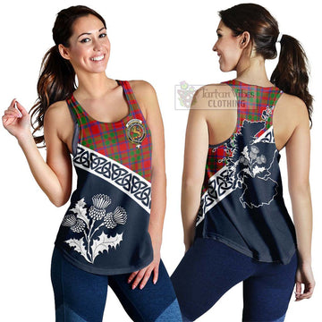 Tartan Vibes Clothing MacKintosh (McKintosh) Tartan Women's Racerback Tanks Featuring Thistle and Scotland Map