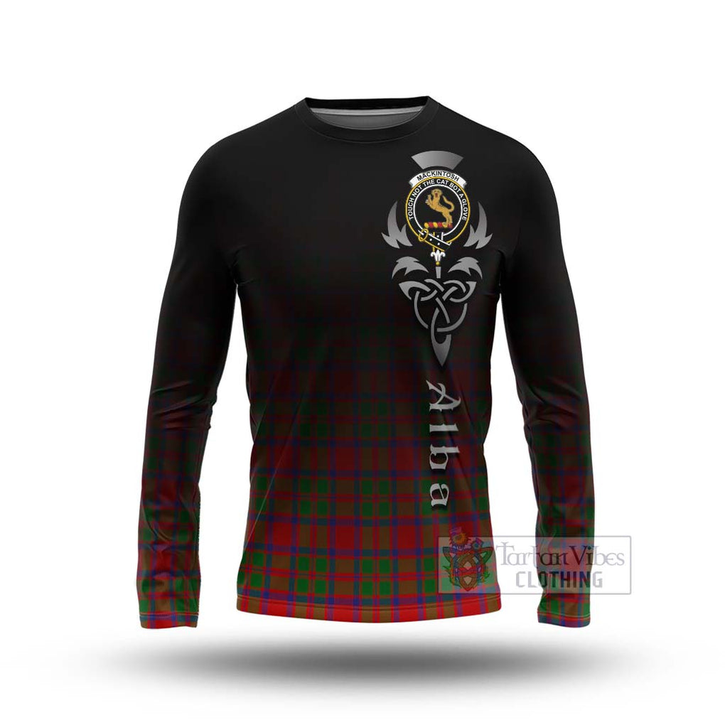 Tartan Vibes Clothing MacKintosh (McKintosh) Tartan Long Sleeve T-Shirt Featuring Alba Gu Brath Family Crest Celtic Inspired
