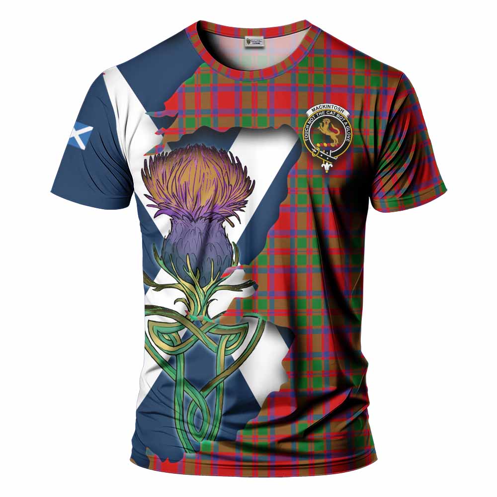 Tartan Vibes Clothing MacKintosh (McKintosh) Tartan Family Crest T-Shirt Scottish Thistle Celtic Inspired