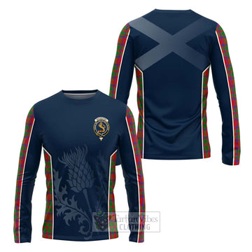 Tartan Vibes Clothing MacKintosh (McKintosh) Tartan Long Sleeve T-Shirt with Family Crest and Scottish Thistle Vibes Sport Style