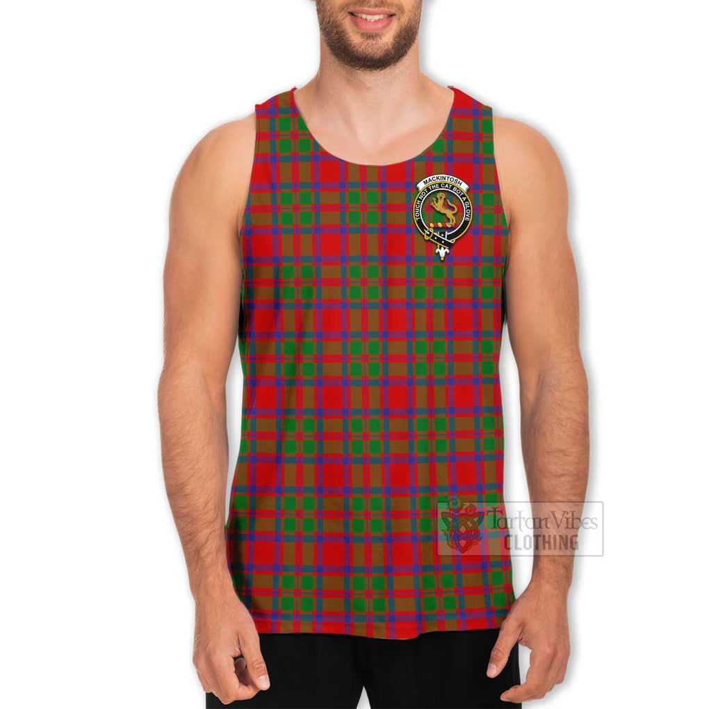 Tartan Vibes Clothing MacKintosh (McKintosh) Tartan Men's Tank Top with Family Crest Celtic Skull Style