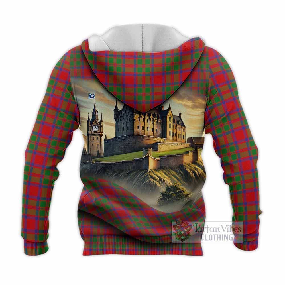 Tartan Vibes Clothing MacKintosh (McKintosh) Tartan Family Crest Knitted Hoodie with Scottish Ancient Castle Style
